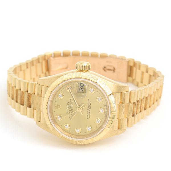 デイトジャスト ロレックス 時計 レディース バーク仕上げ 10Pダイヤ