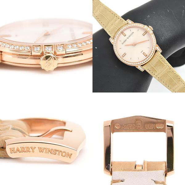 HARRY WINSTON ハリーウィンストン ミッドナイト 32ｍｍ ダイヤモンド Sサイズ MIDQHM32RR002【正規店購入/電池交換済/ベルト交換済み】K18RG ローズゴールド xアリゲーター  レディース /39564【中古】【腕時計】 39564_6.jpg