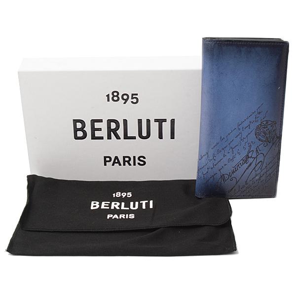 ベルルッティ 財布 メンズ ネオサンタル スクリットスワイプ 二つ折り長財布 レザー ブルー BERLUTI 中古｜brandmax｜10