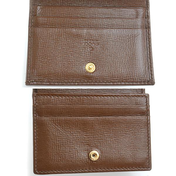 グッチ(GUCCI) 621887 ホースビット 1955 カードケース ウォレット 財布 レディース (カラー：ベージュ＋ブラウン系)  【Aランク】【中古】 GUCCI（グッチ） 財布 レディース ホースビット 1955 カードケース