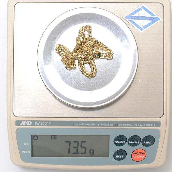 喜平 ネックレス K18 6面カット ダブル 70g 50cm 造幣局検定刻印 喜平 ネックレス K18 6面カット ダブル 70g 50cm 造幣局検定刻印