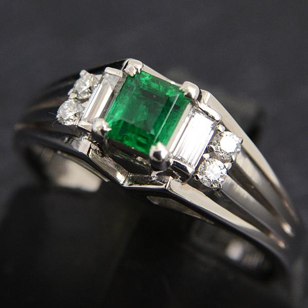 MIKIMOTO（ミキモト） 指輪 レディース エメラルド×ダイヤ リング 7.5