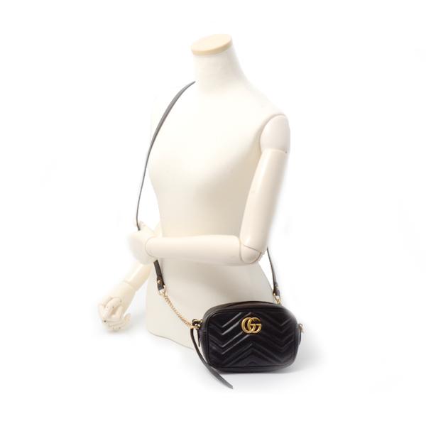 グッチ 448065 レザー GGマーモント チェーンショルダーバッグ