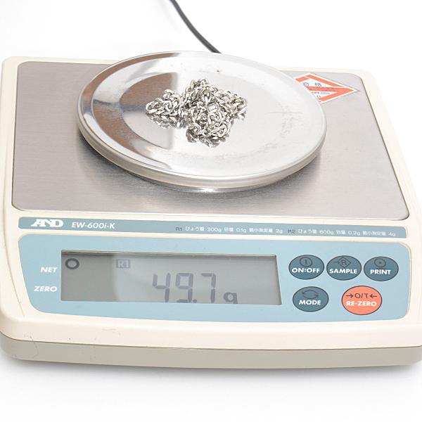 喜平 ネックレス PT850 8面カット 50g 40cm 造幣局検定刻印入 メンズ
