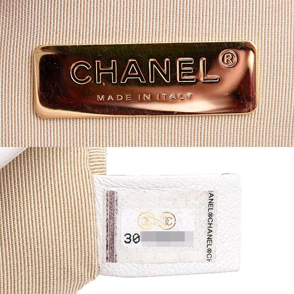 シャネル シール・カード有 ココマーク ラムスキン チェーンハンドバッグ 白 CHANEL(シャネル) ラムスキン ココマーク チェーンウォレット 3056