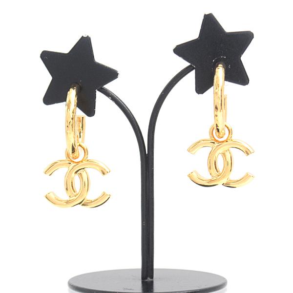 CHANEL シャネル ピアス レディース ココマーク フープ I24C ゴールド 