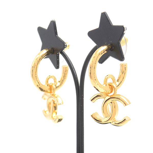 CHANEL シャネル ピアス レディース ココマーク フープ I24C ゴールド 