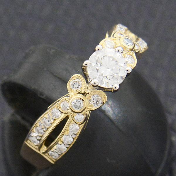 ポンテヴェキオ 指輪 レディース 立爪 ダイヤ リング D0.304ct 0.18ct 