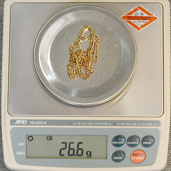 喜平 ネックレス K18 8面カット トリプル 25g 45cm 造幣局検定 喜平 ネックレス K18 8面カット トリプル 25g 45cm 造幣局検定