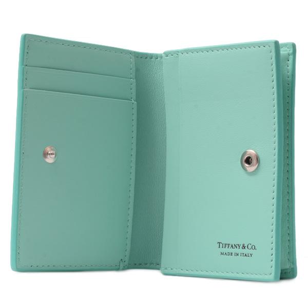 ティファニー カードケース/ケース/ミニ財布 Tiffany&co. ヴァーティカルフォールド ティファニーブルー/クリーム【中古】 TIFFANY&Co.（ティファニー） 財布 レディース ヴァーティカル