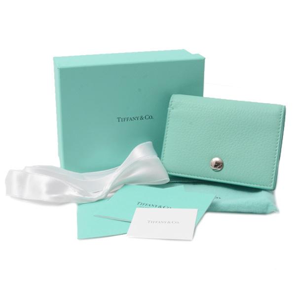 ティファニー カードケース/ケース/ミニ財布 Tiffany&co. ヴァーティカルフォールド ティファニーブルー/クリーム【中古】 TIFFANY&Co.（ティファニー） 財布 レディース ヴァーティカル