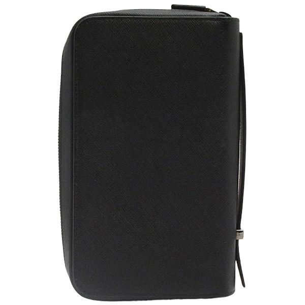 美品PRADA プラダ 長財布 サフィアーノレザー ロゴ金具 ブラック メンズ プラダ 長財布 財布 レディース サフィアーノ メタル ブラック 1ML506