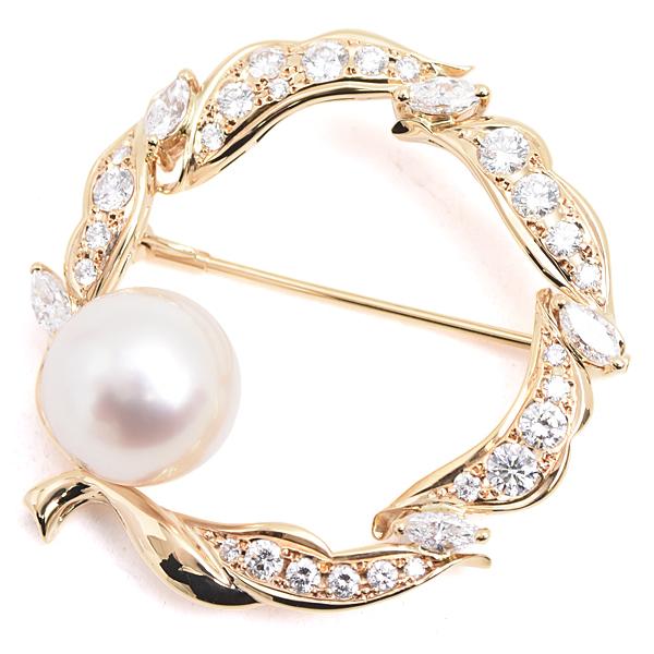 MIKIMOTO ミキモト パールダイヤモンド ブローチ K18 10.7g