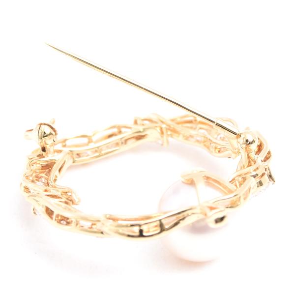 MIKIMOTO（ミキモト） ブローチ レディース パール×ダイヤ ブローチ