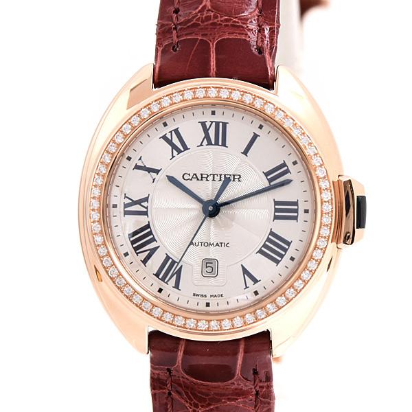 カルティエ 時計 レディース クレドゥ カルティエ 31ｍｍ ダイヤベゼル 自動巻 シルバー文字盤 750PG Cartier WJCL0047 中古 | CLE DE CARTIER
