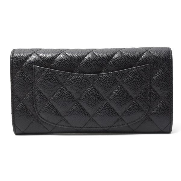 ★未使用/美品★ シャネル ココロックフラップ キャビアスキン 長財布 CHANEL（シャネル） マトラッセ ココマーク クラシック ロングフラップ