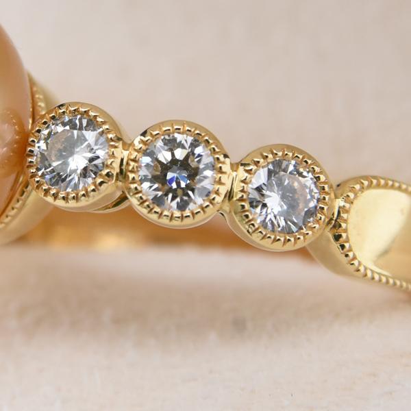 MIKIMOTO（ミキモト） 指輪 レディース ゴールデンパール×ダイヤ