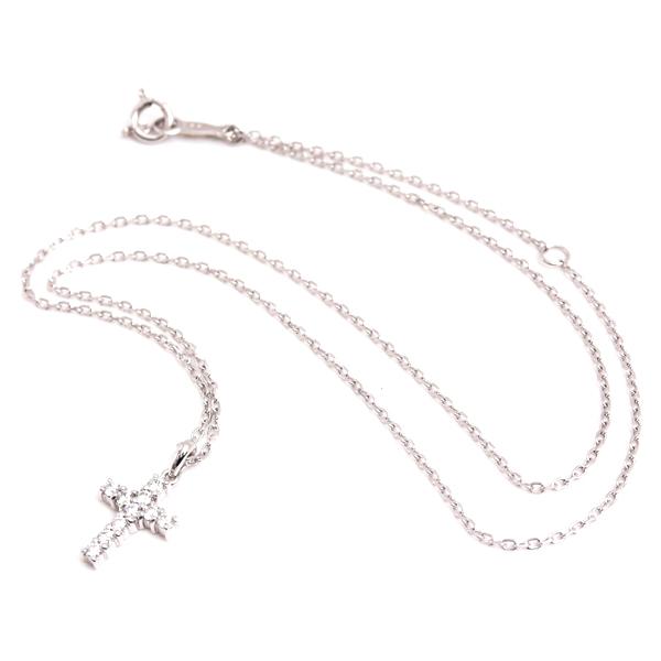 MIKIMOTO（ミキモト） ネックレス レディース クロスモチーフ ダイヤ