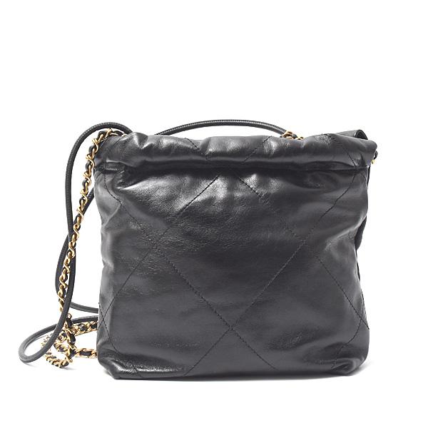シャネル ミニハンドバッグ シャネル22 ショルダーバッグ AS3980 ブラック レディース CHANEL  中古 CHANEL（シャネル） ミニハンドバッグ シャネル22 ショルダーバッグ