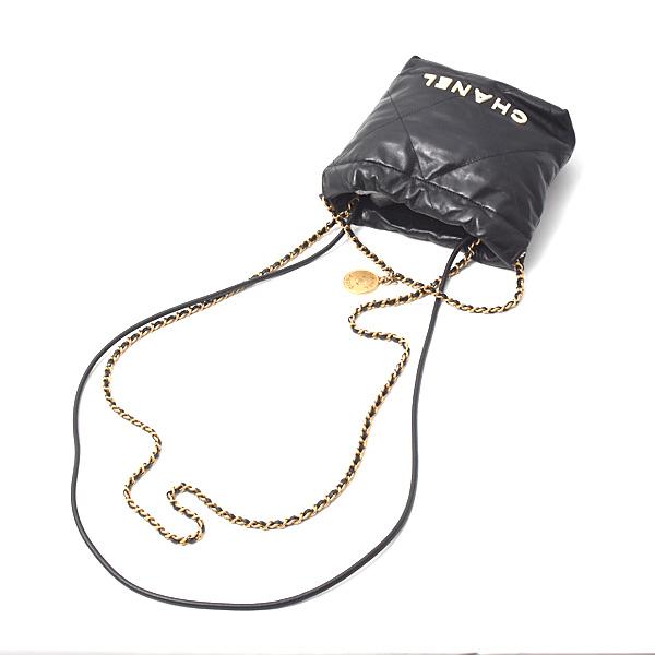 未使用 展示品 シャネル CHANEL 22 ミニ 2way チェーン ハンド ショルダー バッグ レザー ブラック AS3980 VLP 90261663 CHANEL - 未使用 展示品 シャネル CHANEL 22 ミニ 2way チェーン