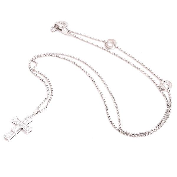 セルペンティ ブルガリ ネックレス レディース クロス ダイヤ ホワイト