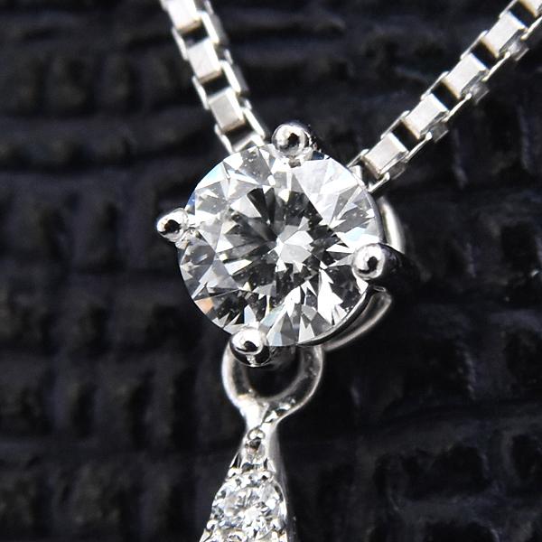 星の砂 レディース ネックレス ドロップモチーフ ダイヤ 0.41ct