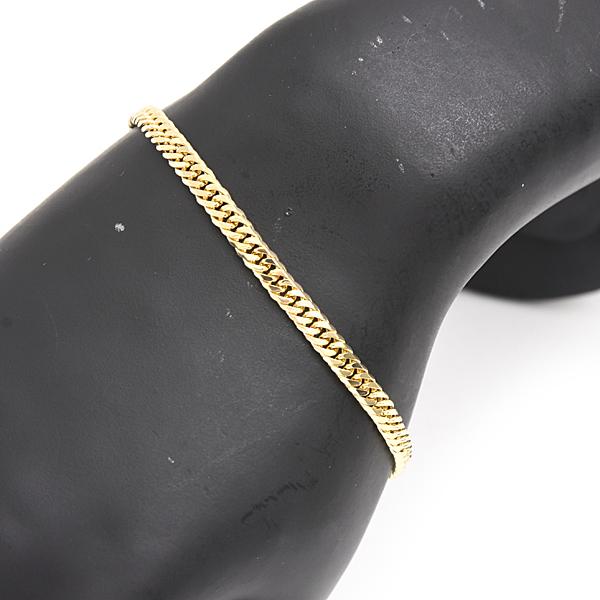 喜平 ブレスレット K18 6面カット ダブル 10g 18cm 造幣局検定刻印入