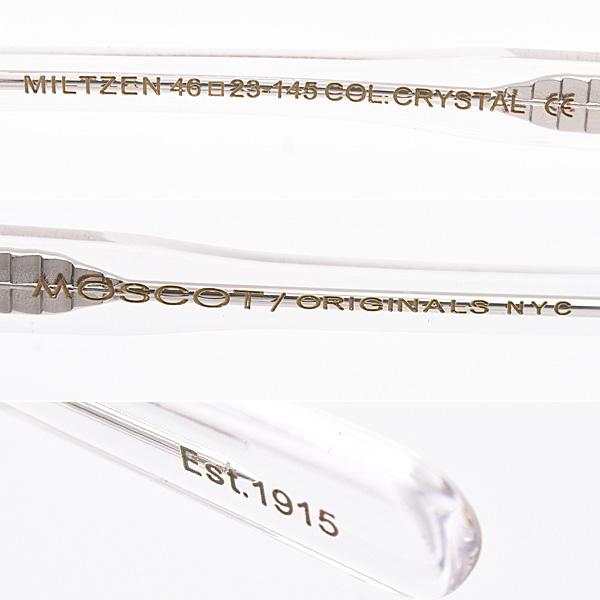 MOSCOT MILTZEN 46 クリアフレーム フラットレンズ サングラス MOSCOT（モスコット） サングラス レディース MOSCOT Originals MILZEN
