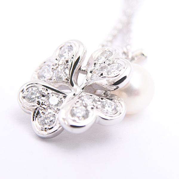 ミキモト ペンダント レディース クローバーモチーフ 1Pパール 4.7mm珠 6Pダイヤモンド ネックレス ホワイトゴールド MIKIMOTO K18WG 中古 | MIKIMOTO | 05
