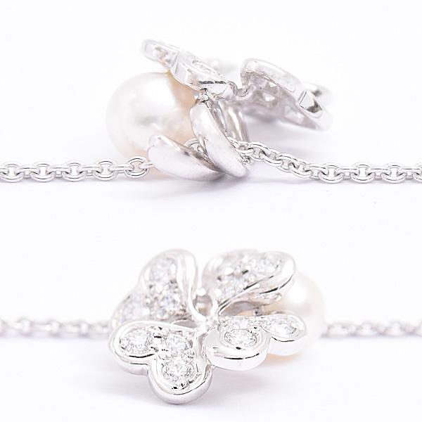 ミキモト ペンダント レディース クローバーモチーフ 1Pパール 4.7mm珠 6Pダイヤモンド ネックレス ホワイトゴールド MIKIMOTO K18WG 中古 | MIKIMOTO | 07