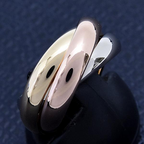 カルティエ　3連 トリニティリング 750YG/WG/PG 50号 シリアル有 TRINITY（Cartier） カルティエ 指輪 レディース トリニティ リング 3