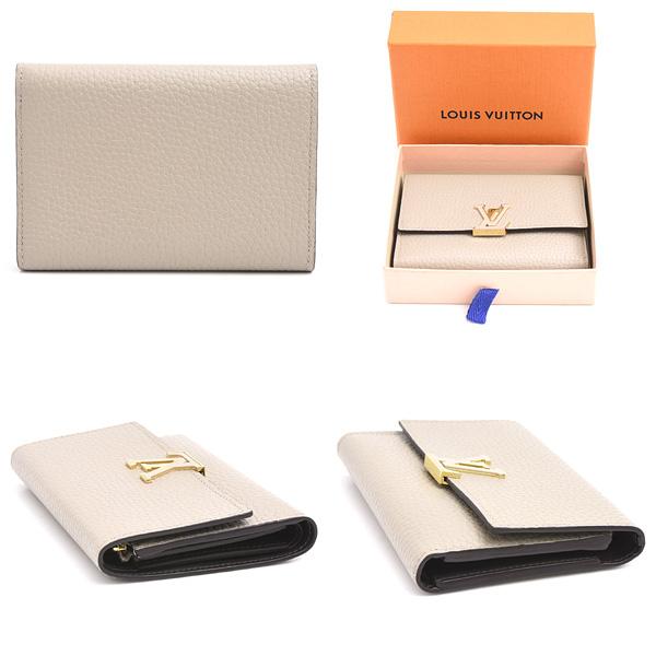 LOUIS VUITTON ルイヴィトン ポルトフォイユ カプシーヌ コンパクト 財布 3つ折り レディース トリヨンレザー ガレ ベージュ M62159 中古 T1 LOUIS VUITTON（ルイ・ヴィトン） 財布 レディース ポルトフォイユ