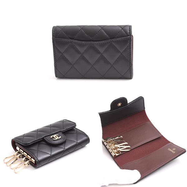 マトラッセ シャネル キーケース レディース 4連 クラシック ブラック
