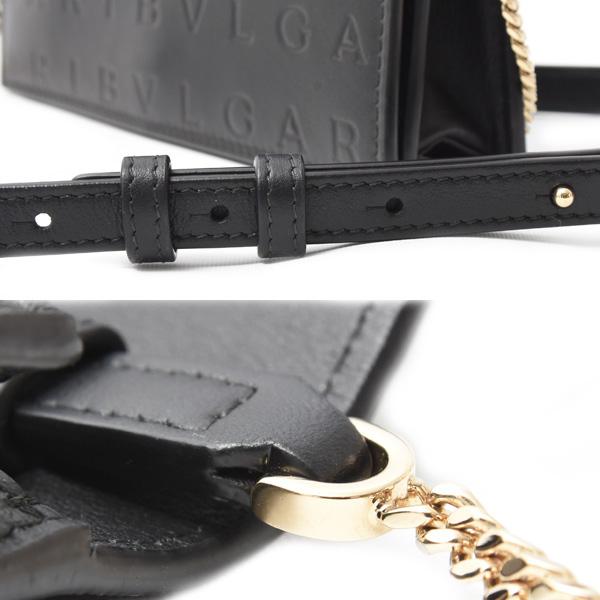 【美品】ブルガリ 【BVLGARI】インフィニートゥム チェーンウォレット ブラック レザー ブルガリロゴ 斜め掛け 291748 INFINITUM CHAIN WALLET【Aランク】【中古】 BVLGARI - 【美品】ブルガリ 【BVLGARI】インフィニートゥム チェーン