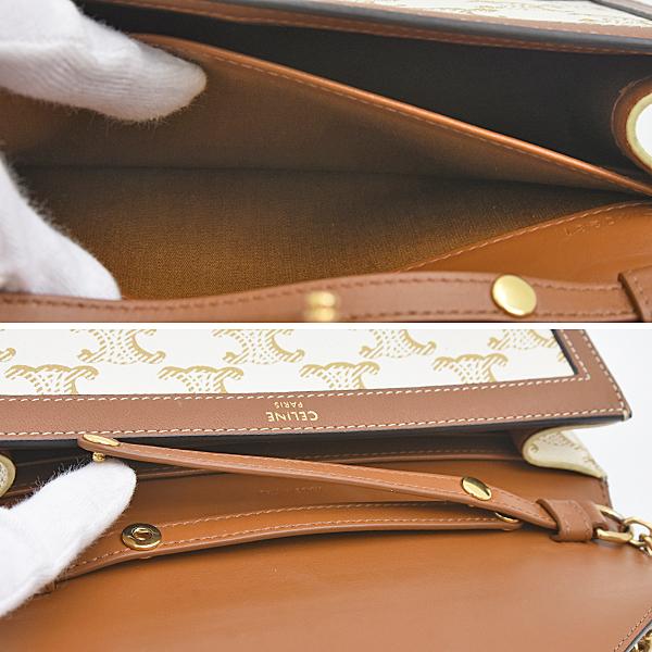 【極美品】セリーヌ ショルダーバッグ トリオンフ金具 ブラウン ポシェット CELINE セリーヌ バッグ レディース ブランド ショルダーバッグ