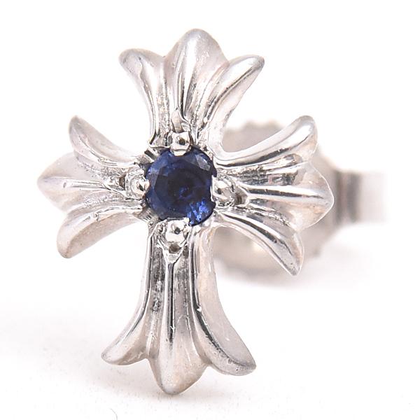 CHROME HEARTS（クロムハーツ） ピアス メンズ CHクロス サファイア