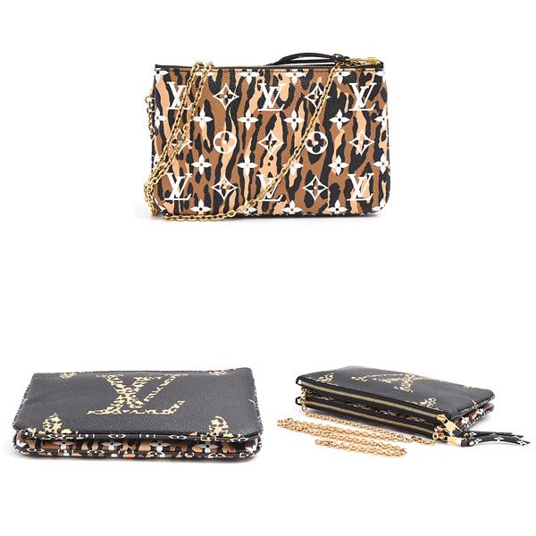 【中古】ルイヴィトン  LOUIS  VUITTON  モノグラム・ジャングル  ポシェット・ドゥーブルジップ  M67874/MA2512011 ルイヴィトン LOUIS VUITTON モノグラム・ジャングル ポシェット