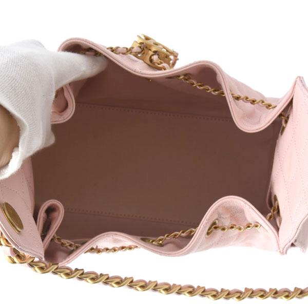 シャネル CHANEL マトラッセ ショルダーバッグ バッグ レザー グレインドカーフスキン レディース ピンク系 【中古】 シャネルミニ チェーンショルダー 42976 ピンク/グリーン シャンパン