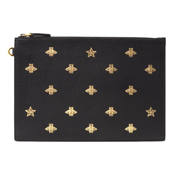 ✨美品✨GUCCI クラッチバッグ セカンド ブラック 黒 スエード ゴールド GUCCI（グッチ） ビースター クラッチバッグ セカンドバッグ レザー