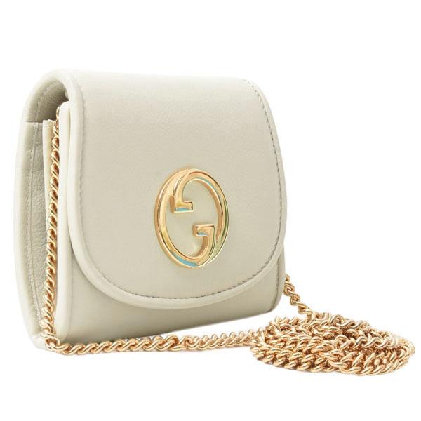 Gucci アイボリー ショルダーバッグ GGモーメントチェーンウォレット