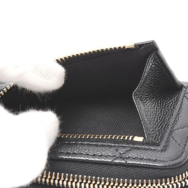 【極美品】CHANEL タイムレスクラシック　三つ折り財布　マトラッセ　黒 CHANEL シャネル 財布 レディース マトラッセ タイムレス