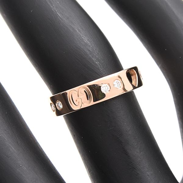 GUCCI グッチ 指輪 レディース 10Pダイヤ アイコン アモール リング 8