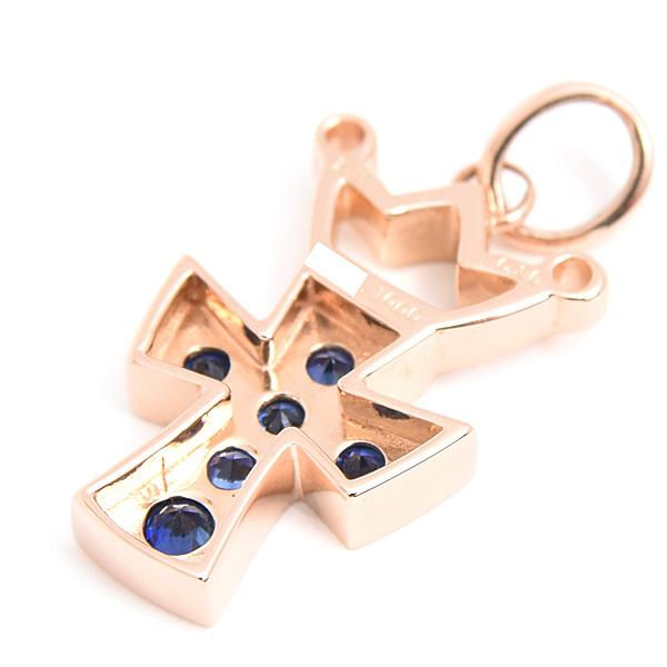 GaGa MILANO ガガミラノ K10 ピンクサファイアクロス ネックレス GaGa MILANO（ガガミラノ） ペンダント レディース ブルーサファイア