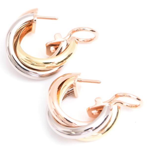 片耳】キャッチなし刻印ありCartier カルティエ トリニティ ピアス 三連 片耳】キャッチなし刻印ありCartier カルティエ トリニティ ピアス 三連