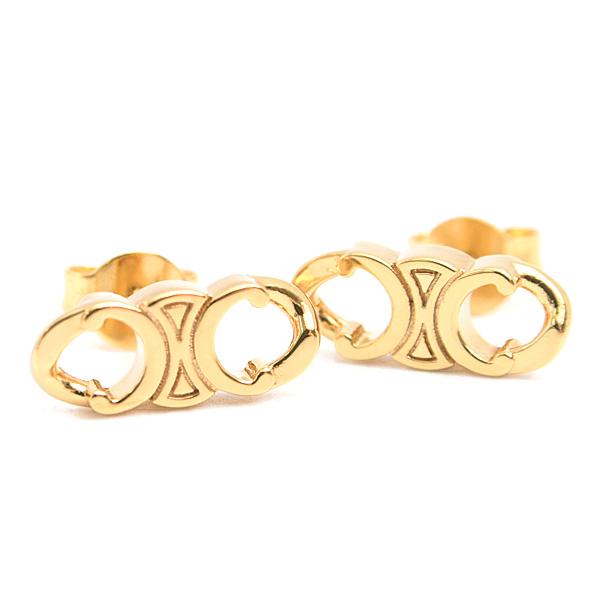 CELINE☺︎トリオンフピアス☺︎新品未使用☺︎正規品 TRIOMPHE セリーヌ CELINE トリオンフ ロゴ 3連 ピアス 本物保証 希少