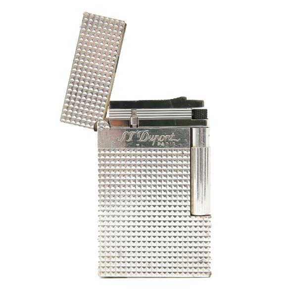 ライン2 デュポン ローラガスライター 格子柄 シルバー メンテナンス