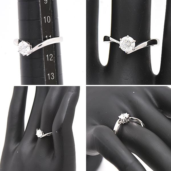 MIKIMOTO ミキモト　プラチナ　ダイヤモンド0.05ct 10.5号 MIKIMOTO（ミキモト） 指輪 レディース 1Pダイヤ 立爪 リング V字 V