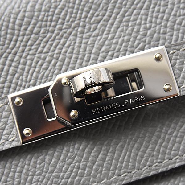 エルメス HERMES 長財布 ケリーウォレット ロング ヴォーエプソン エトゥープ シルバー金具 グレージュ C 【箱】【中古】 HERMES - エルメス HERMES 長財布 ケリーウォレット ロング ヴォー