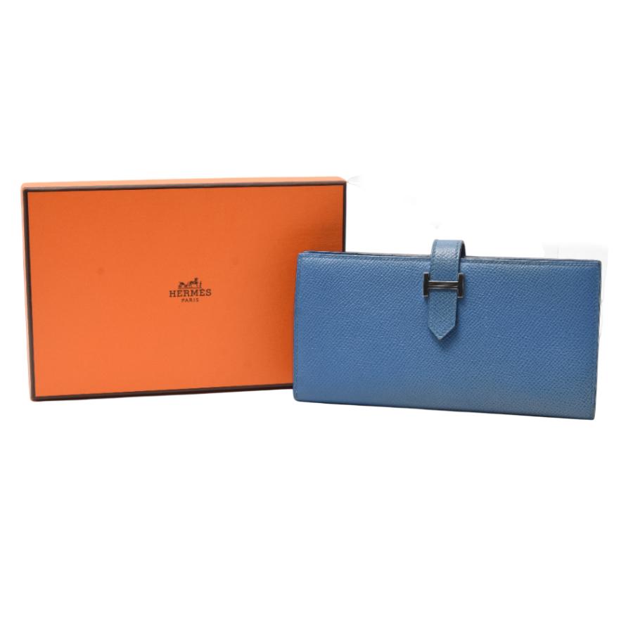 【美品】エルメス　ベアンスフレ　ヴォーエプソン　エトゥープ　長財布　611 美品】エルメス ベアンスフレ ヴォーエプソン エトゥープ 長財布 611