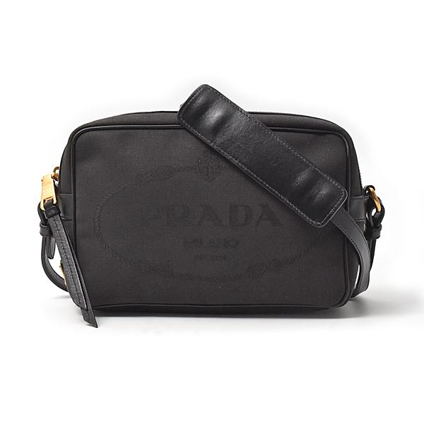 プラダ バッグ メンズ レディース ショルダーバッグ クロスボディバッグ キャンバス レザー ブラック 1BH089 PRADA 中古 | PRADA